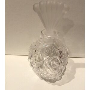 Glass Rose Shaped Perfume Bottle With Frosted Stopper‎